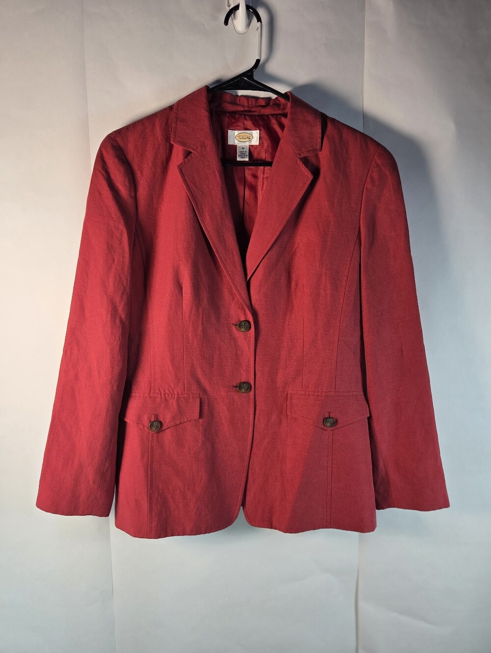 Talbots Deep Red Tailored Cotton-Blend Blazer